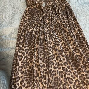 Rebecca Taylor, gray/ black leopard print maxi dress size 6